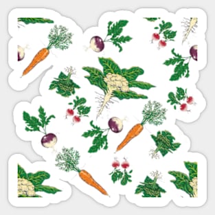 Harvesting vegetables green background Sticker